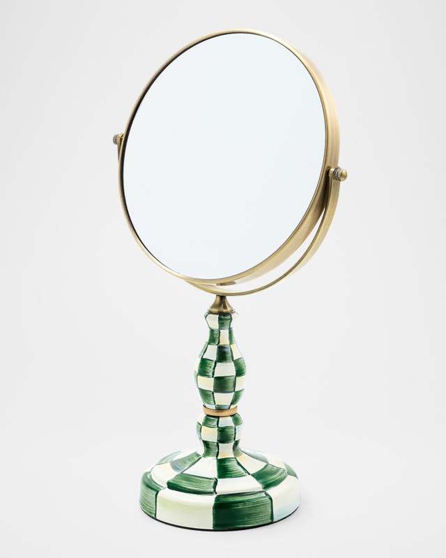 Emerald Check Vanity Mirror